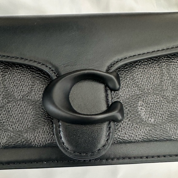 Coach Tabby 20 Polished Leather Shoulder Bag Black Monogrammed w/Dust Bag - Picture 8 of 16